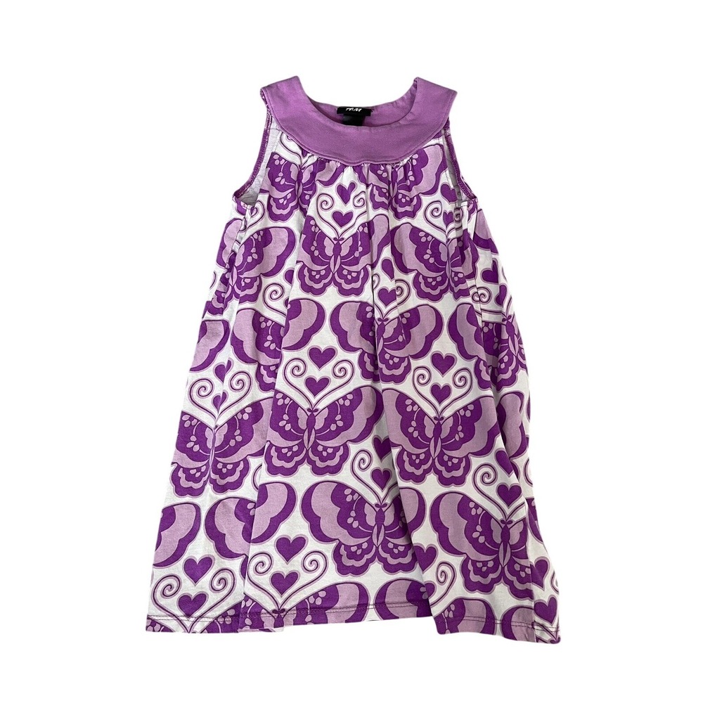 HM Purple Butterfly Heart Sleeveless Cotton Jersey Dress girls 4-6Y beach whimsy